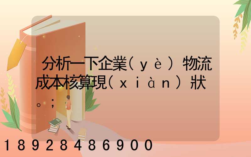 分析一下企業(yè)物流成本核算現(xiàn)狀。